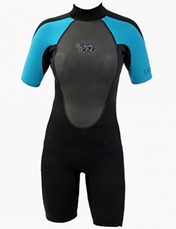 Billabong Mini Girl Launch 2mm Shorty Wetsuit Black/Turquoise J42G08 Age / Size - 16 Years -