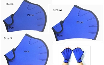 Dooki, Wasserdicht Neopren Webbed Handschuhe Schwimmen Aqua Fit Trainingsübung Flippers Paddel Schwimmhandschuhe, Blau (Mittel) - 