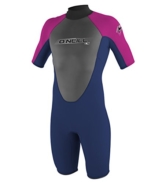 O'Neill Wetsuits Mädchen Neoprenanzug youth reactor 2 mm S/S spring, Navy/PunkPink, 8, 3803-BB4 -