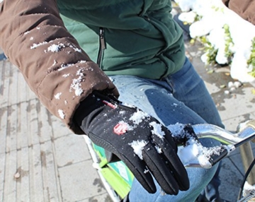 Wintersport-Handschuhe OKCSC (TM) Warm, winddicht, wasserdicht, mit Touchscreen-Funktion für Smartphones, Outdoor, Sport, Wandern, Radfahren Gym Ski-Handschuhe Winter Gloves Unisex schwarz schwarz L - 